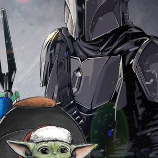 Star Wars Christmas cartoon wallpaper