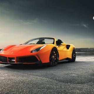 Orange Ferrari wallpaper