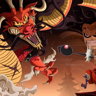 Luffy and Kaido wallpaper