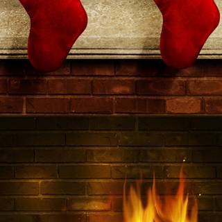 Christmas fireplace iPhone wallpaper