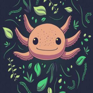 Green axolotl wallpaper