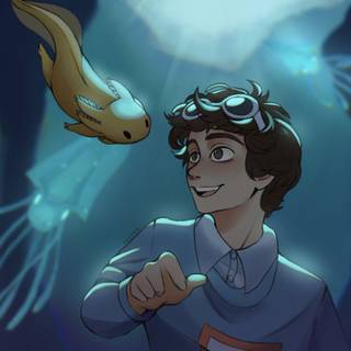 Green axolotl wallpaper