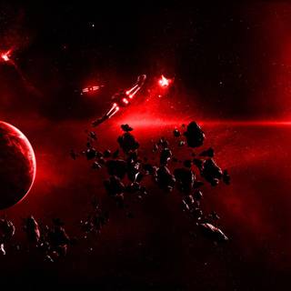 Red dual monitor wallpaper