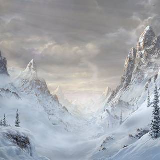 Winter fantasy scene wallpaper