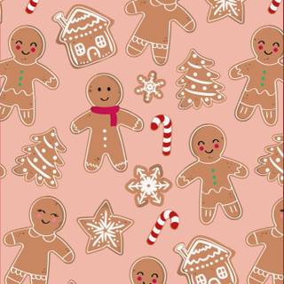 Cute Christmas gingerbread wallpaper