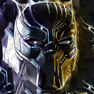 Desktop Black Panther gold wallpaper