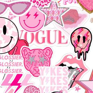 Aesthetic preppy pink wallpaper