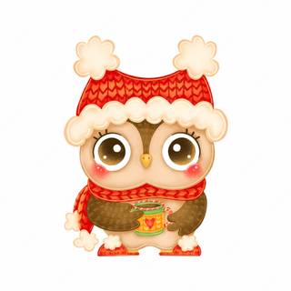 Cute Christmas owl wallpaper