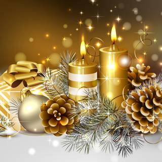 Christmas candles desktop wallpaper