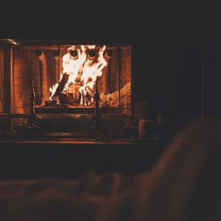 Cozy winter fire wallpaper