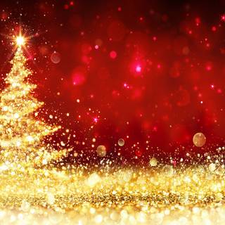 Christmas gold tree wallpaper