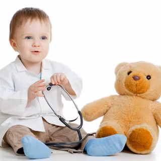 Baby with stethoscope wallpaper