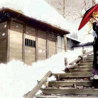 Winter anime computer wallpaper