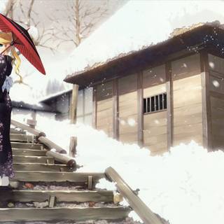 Winter anime computer wallpaper