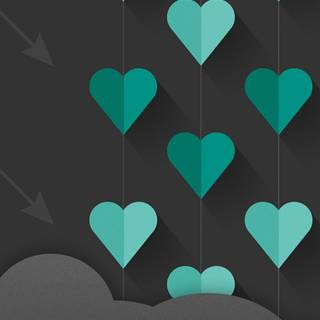 Teal heart wallpaper
