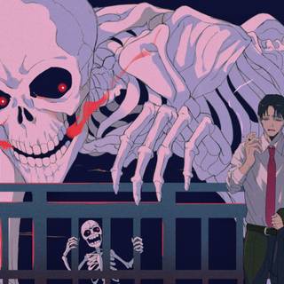 Smoking skeleton wallpaper