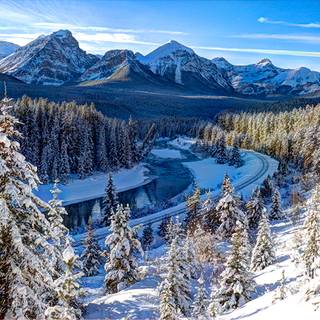 Canadian winter landscape wallpaper