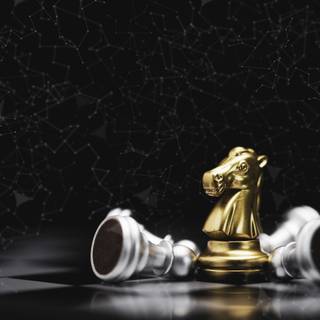 Golden chess horse wallpaper