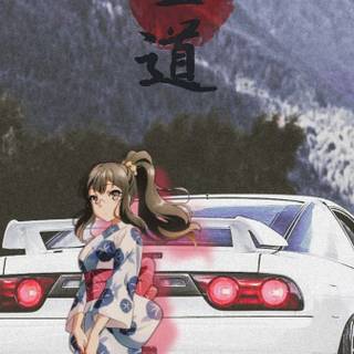 Car x anime wallpaper