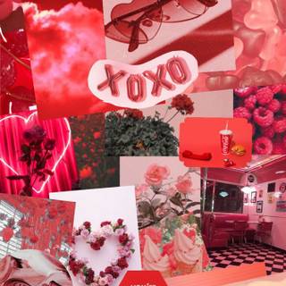 Pink Valentines collage wallpaper