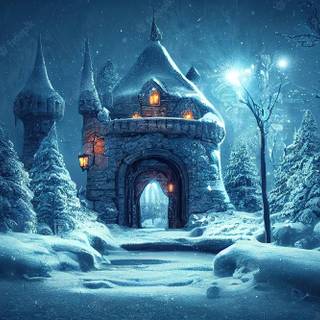 Fantasy winter landscape wallpaper