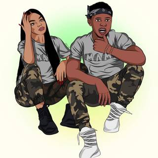 Black couple cartoon wallpaper