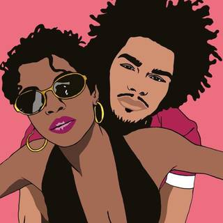 Black couple cartoon wallpaper