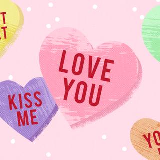 Conversation hearts wallpaper