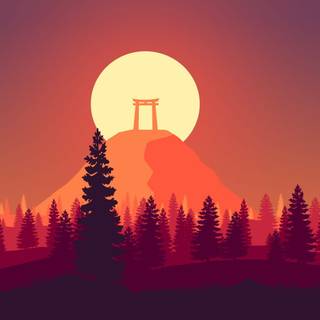 Lofi forest wallpaper