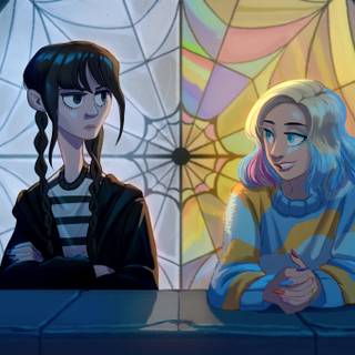 Enid and Wednesday wallpaper