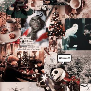 Winter collage iPhone wallpaper