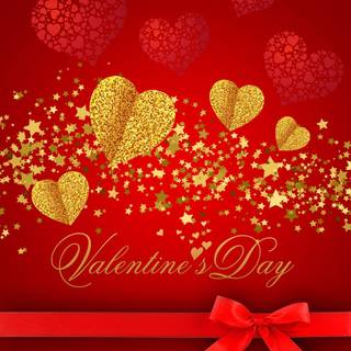 Glitter Valentine’s Day iPhone wallpaper