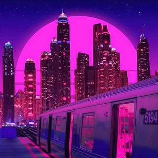 Neon building wallpaper