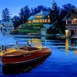 Houseboat wallpaper