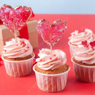 Valentines cupcakes wallpaper