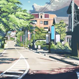 Anime landscape iPhone wallpaper