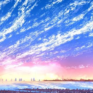 Anime landscape iPhone wallpaper
