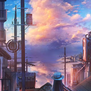 Anime landscape iPhone wallpaper