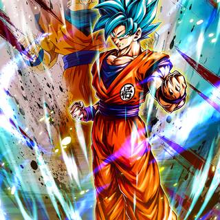 Goku red and blue wallpaper