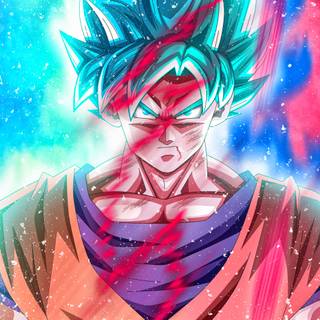 Goku red and blue wallpaper