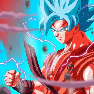 Goku red and blue wallpaper