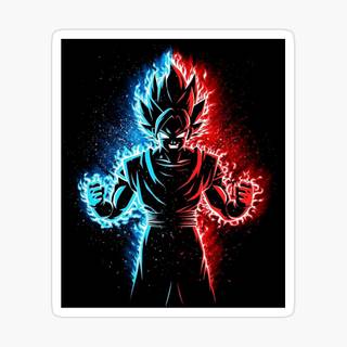Goku red and blue wallpaper