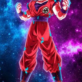 Goku red and blue wallpaper