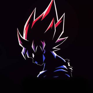 Goku red and blue wallpaper