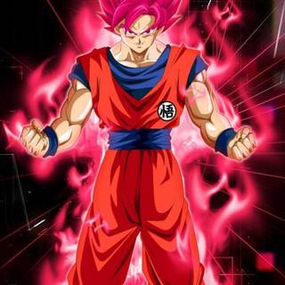 Goku red and blue wallpaper