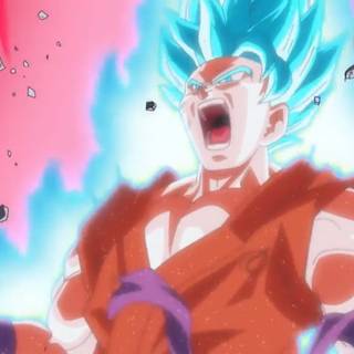 Goku red and blue wallpaper