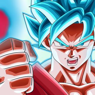Goku red and blue wallpaper