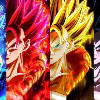 Goku red and blue wallpaper