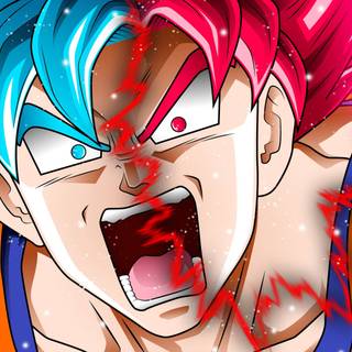 Goku red and blue wallpaper