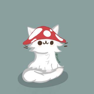 Mushroom cat wallpaper